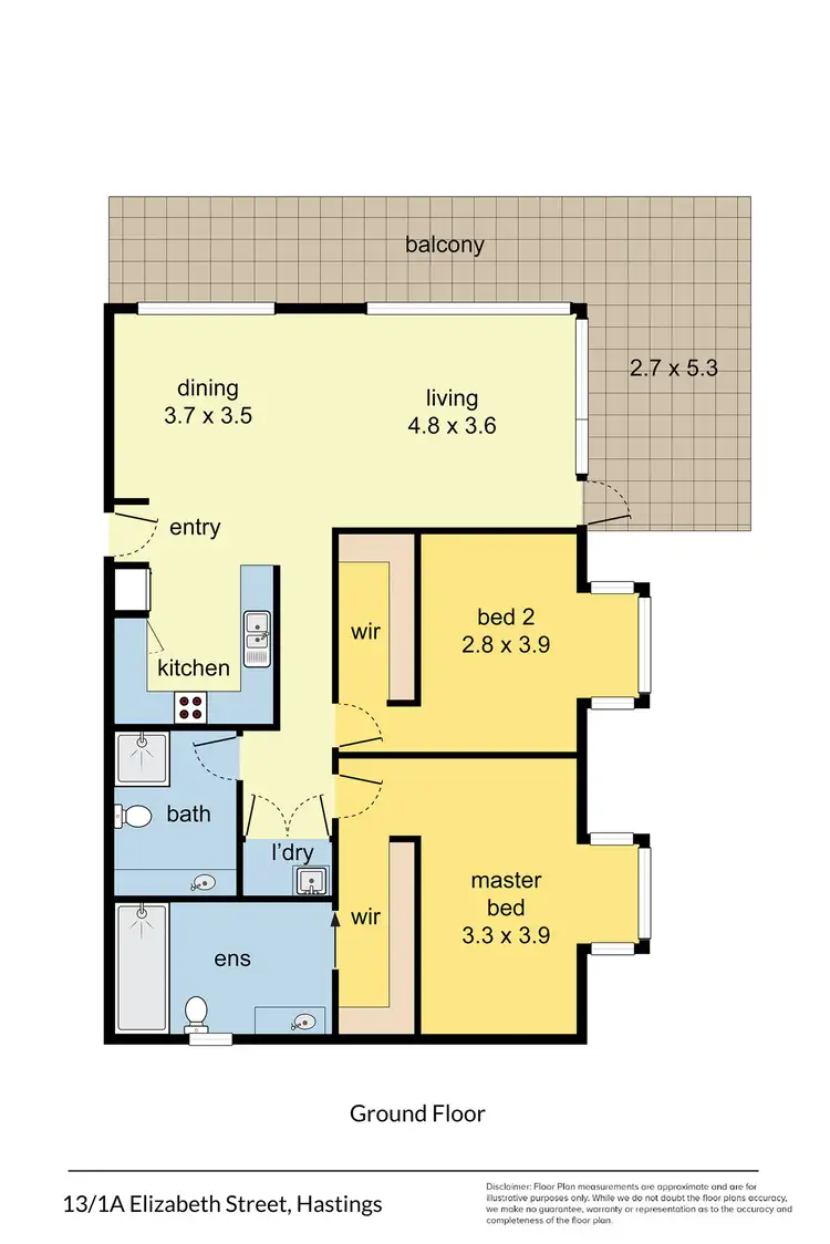 Floorplan of Homely unit listing, 13/1a Elizabeth Street, Hastings VIC 3915