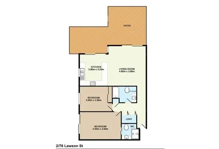 Floorplan of Homely unit listing, 2/78 Lawson Street, Morningside QLD 4170
