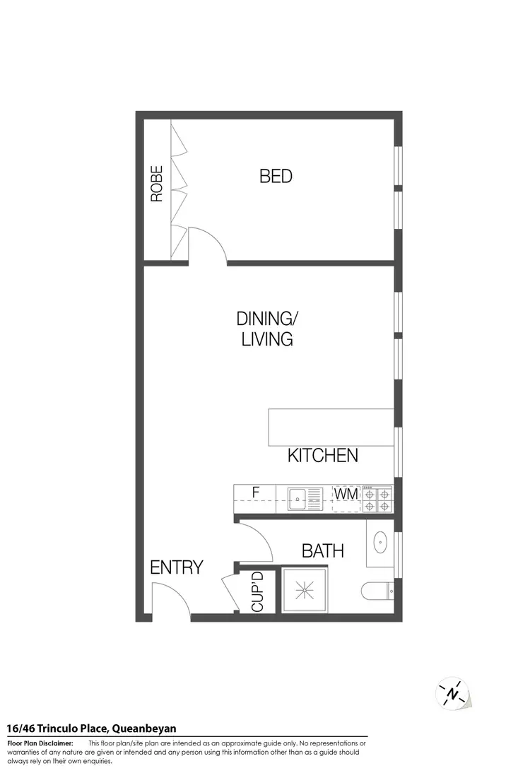 Floorplan of Homely unit listing, 16/46 Trinculo Place, Queanbeyan East NSW 2620