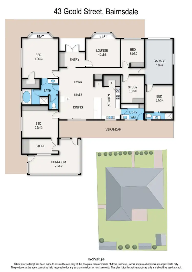 Floorplan of Homely house listing, 43 Goold Street, Bairnsdale VIC 3875