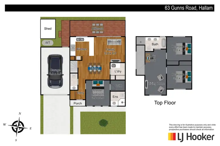 Floorplan of Homely townhouse listing, Level 3/305/12 Gunns Road, Hallam VIC 3803