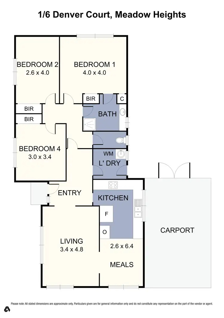 Floorplan of Homely unit listing, 1/6 Denver Court, Meadow Heights VIC 3048