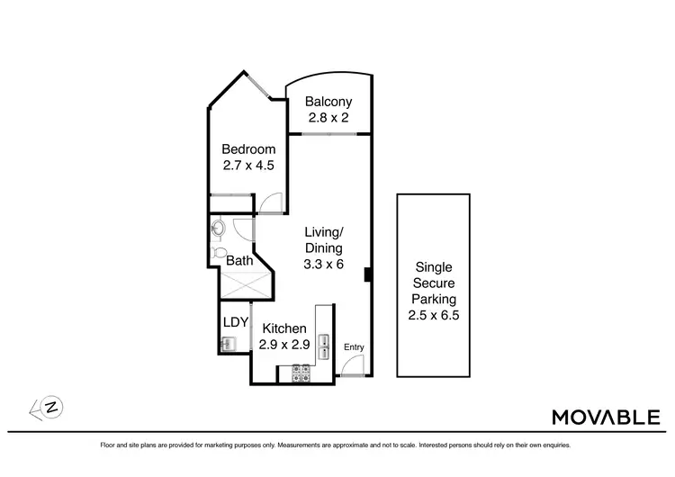 Floorplan of Homely apartment listing, 208/26 Pacific Street, Newcastle NSW 2300