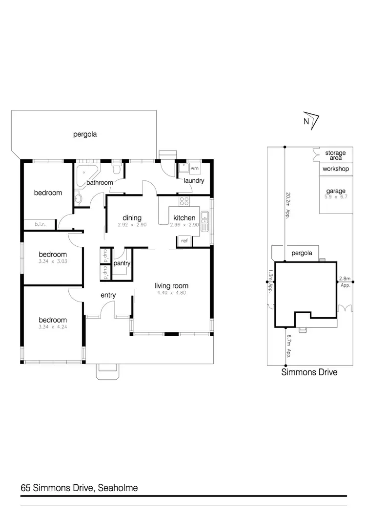 Floorplan of Homely house listing, 65 Simmons Drive, Seaholme VIC 3018