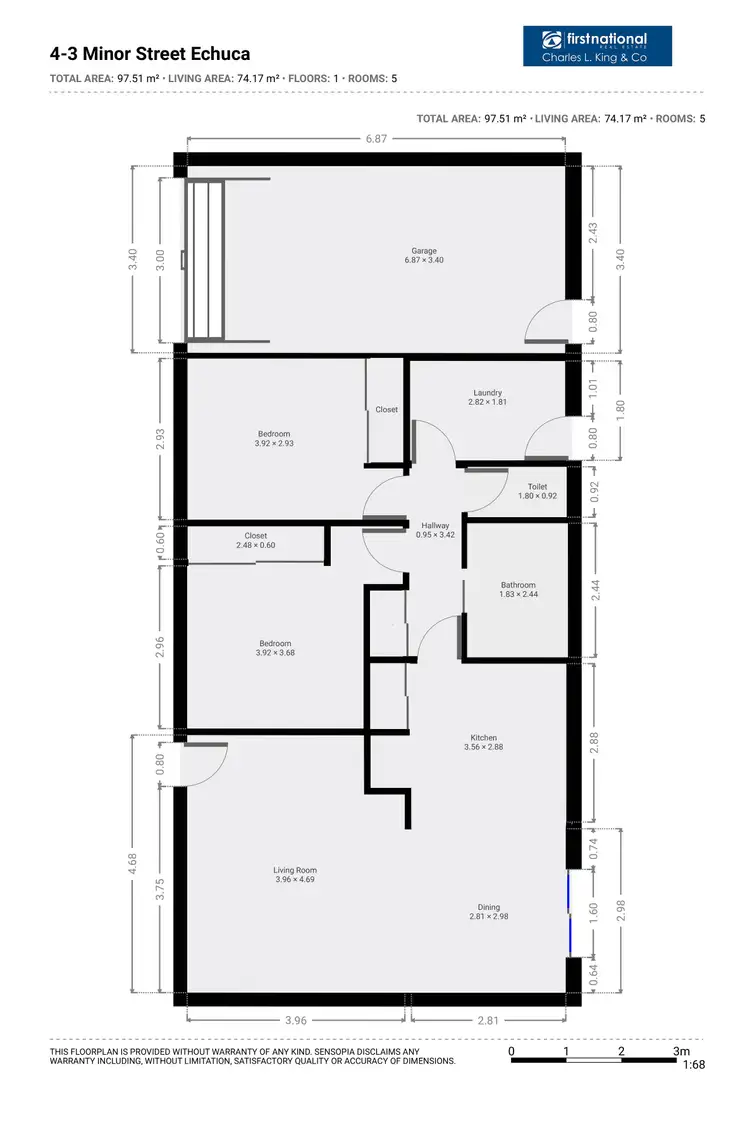 Floorplan of Homely unit listing, 4/3 Minor Street, Echuca VIC 3564