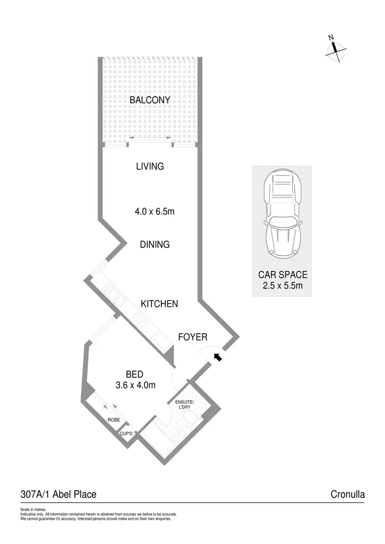Floorplan of Homely apartment listing, 307A/1 Kingsway, Cronulla NSW 2230