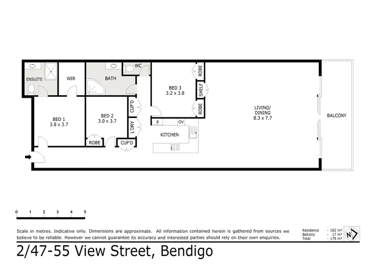 Floorplan of Homely unit listing, 2/47-55 View Street, Bendigo VIC 3550