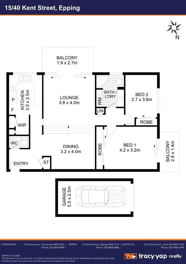 Floorplan of Homely unit listing, 15/40 Kent Street, Epping NSW 2121
