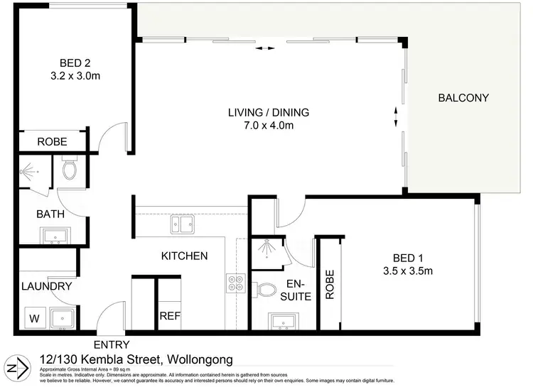 Floorplan of Homely apartment listing, 12/130 Kembla Street, Wollongong NSW 2500