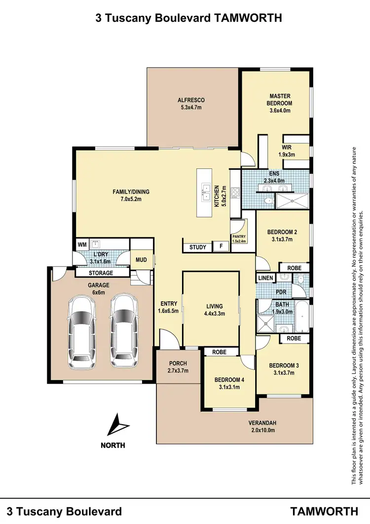 Floorplan of Homely house listing, 3 Tuscany Boulevard, Tamworth NSW 2340