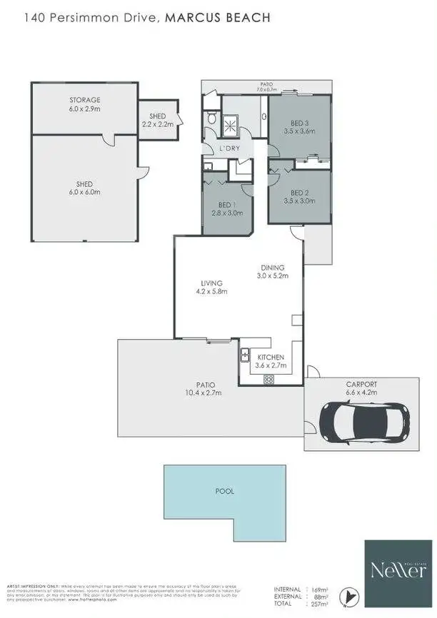 Floorplan of Homely house listing, 140 Persimmon Drive, Marcus Beach QLD 4573
