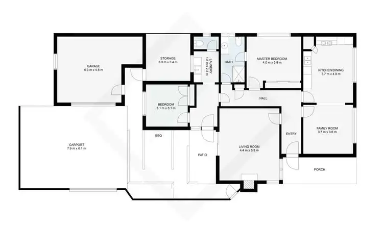 Floorplan of Homely unit listing, 86A Phillips Street, Wodonga VIC 3690