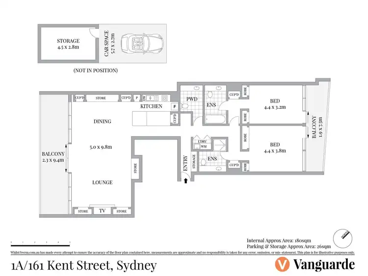 Floorplan of Homely apartment listing, 1A/161 Kent Street, Sydney NSW 2000