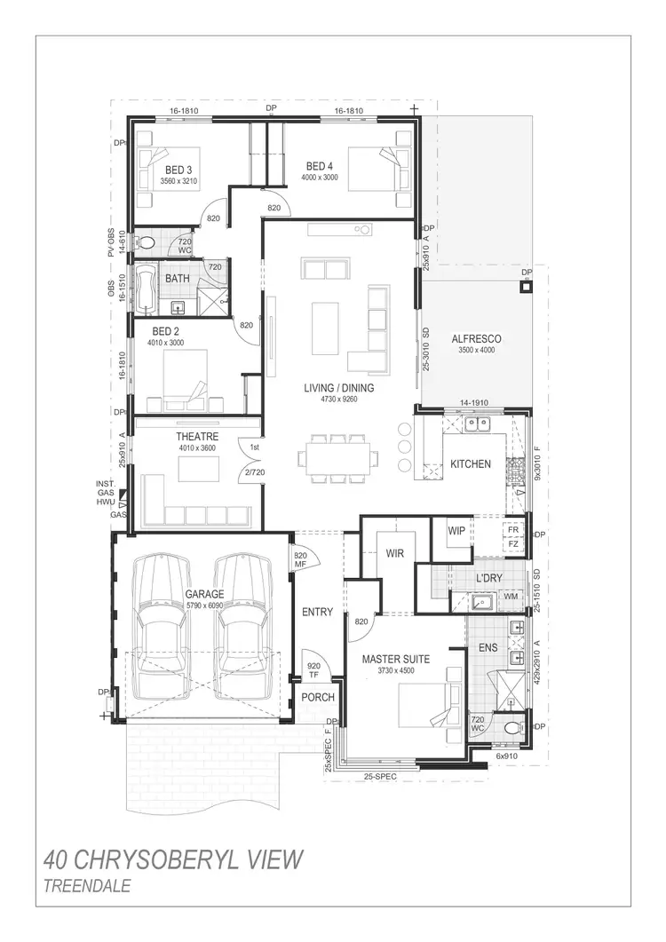 Floorplan of Homely house listing, 40 Chrysoberyl View, Australind WA 6233