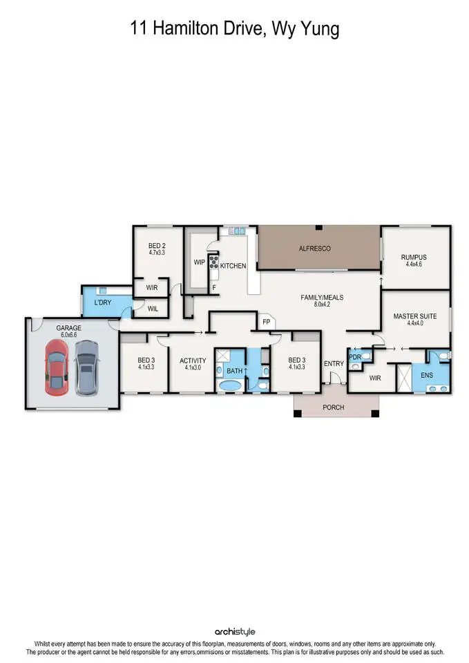 Floorplan of Homely house listing, 11 Hamilton Drive, Wy Yung VIC 3875
