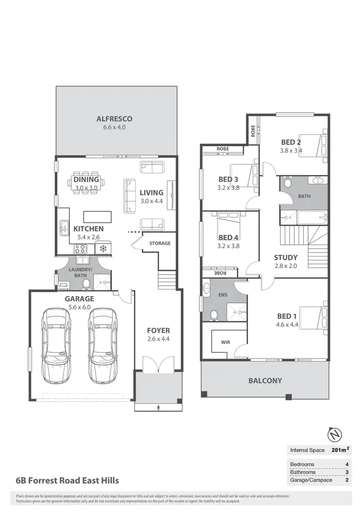 Floorplan of Homely semi-detached listing, 6B Forrest Road, East Hills NSW 2213