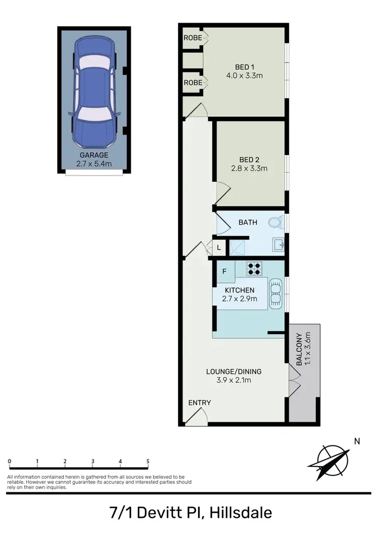 Floorplan of Homely apartment listing, 7/1 Devitt Place, Hillsdale NSW 2036