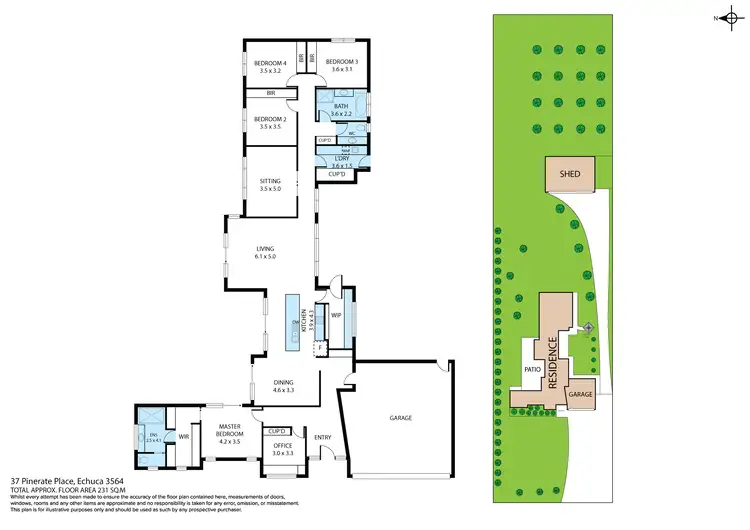 Floorplan of Homely house listing, 37 Pinerate Place, Echuca VIC 3564