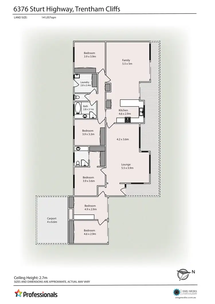 Floorplan of Homely rural property listing, 6376 Sturt Highway, Trentham Cliffs NSW 2738