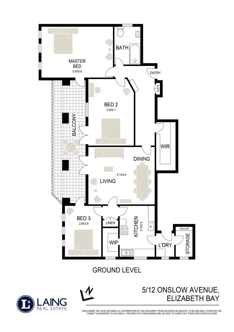Floorplan of Homely apartment listing, 5/12 Onslow Avenue, Elizabeth Bay NSW 2011