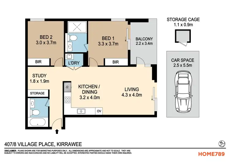Floorplan of Homely apartment listing, 407/8 Village Place, Kirrawee NSW 2232