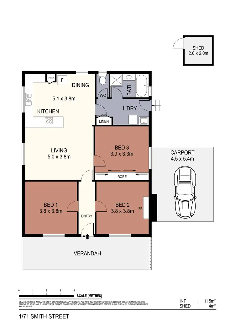 Floorplan of Homely house listing, 1/71 Smith Street, North Bendigo VIC 3550
