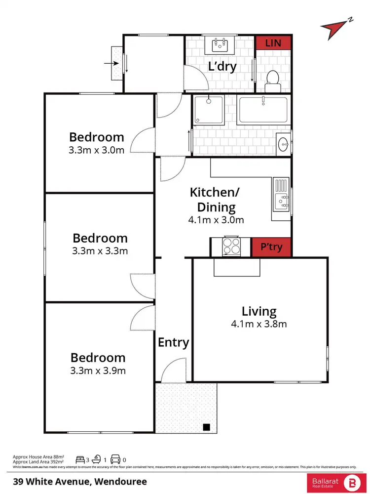 Floorplan of Homely house listing, 39 White Avenue, Wendouree VIC 3355