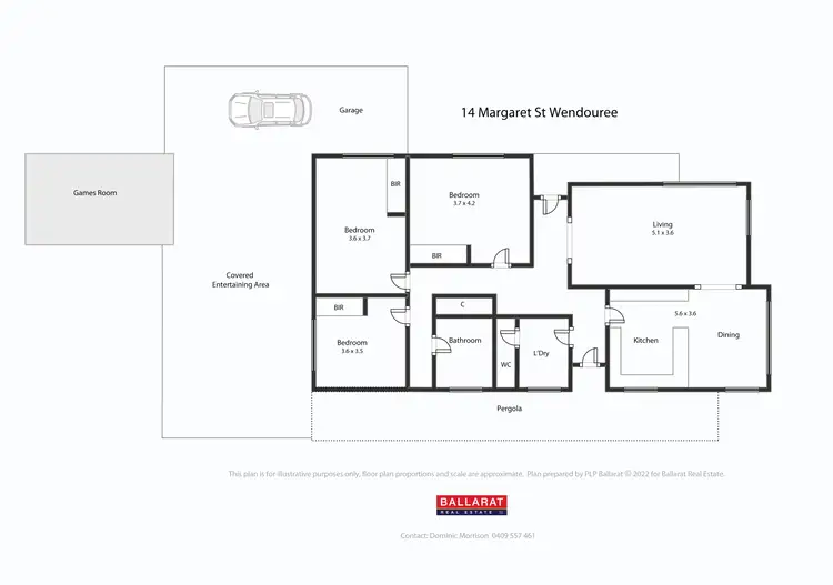 Floorplan of Homely house listing, 14 Margaret Street, Wendouree VIC 3355