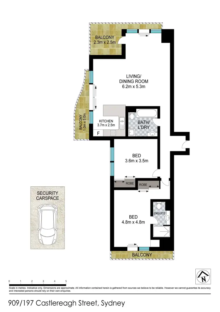 Floorplan of Homely apartment listing, Level 9/197-199 Castlereagh Street, Sydney NSW 2000