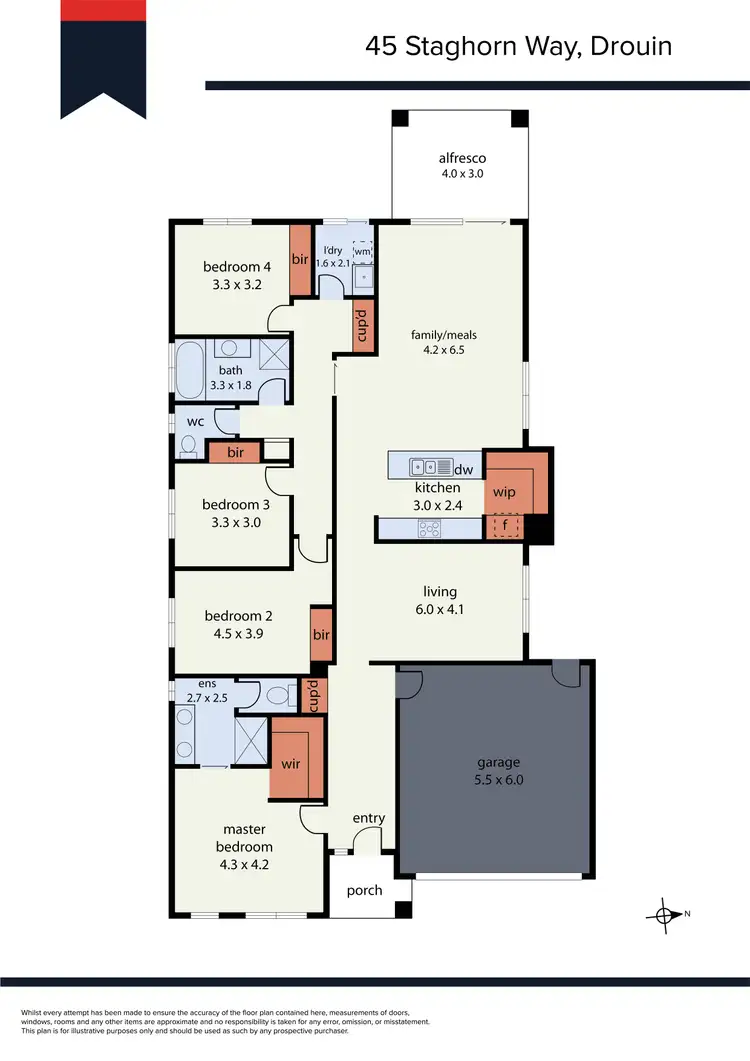 Floorplan of Homely house listing, 45 Staghorn Way, Drouin VIC 3818