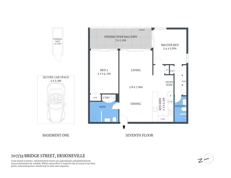 Floorplan of Homely apartment listing, 707/33 Bridge Street, Erskineville NSW 2043