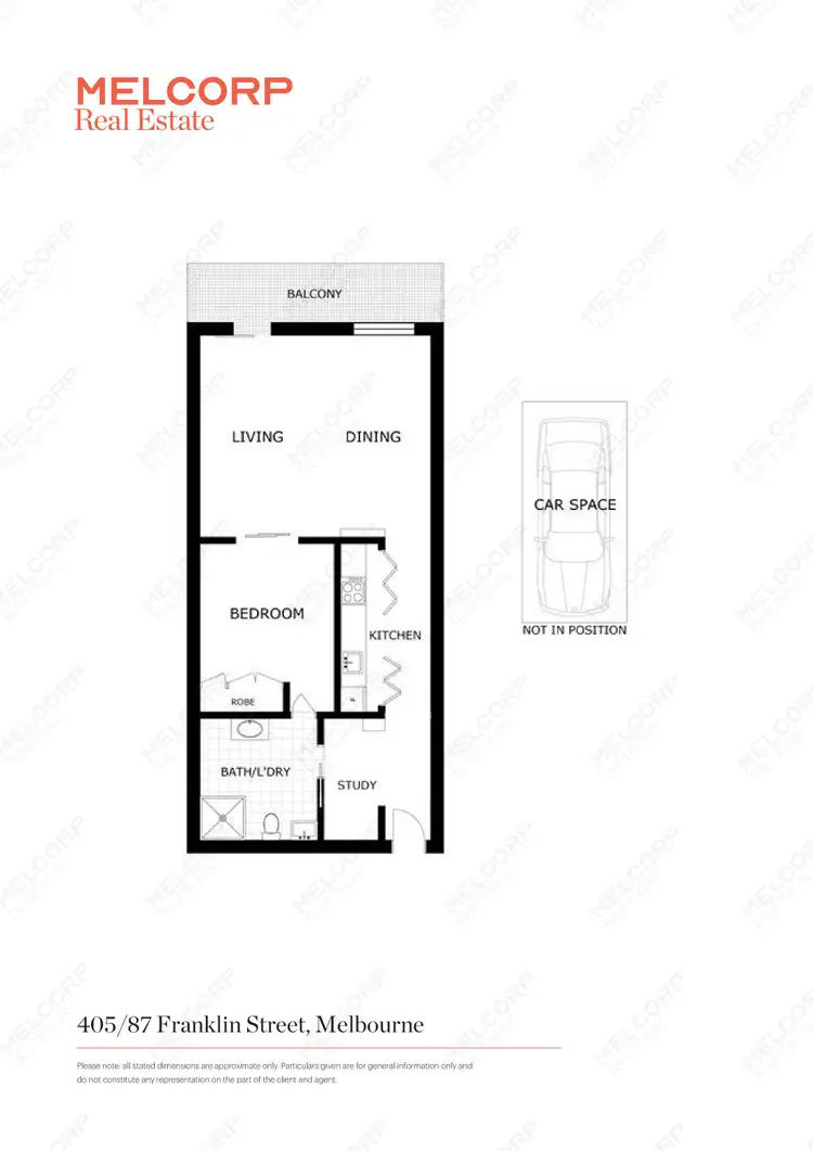 Floorplan of Homely apartment listing, 405/87 Franklin Street, Melbourne VIC 3000