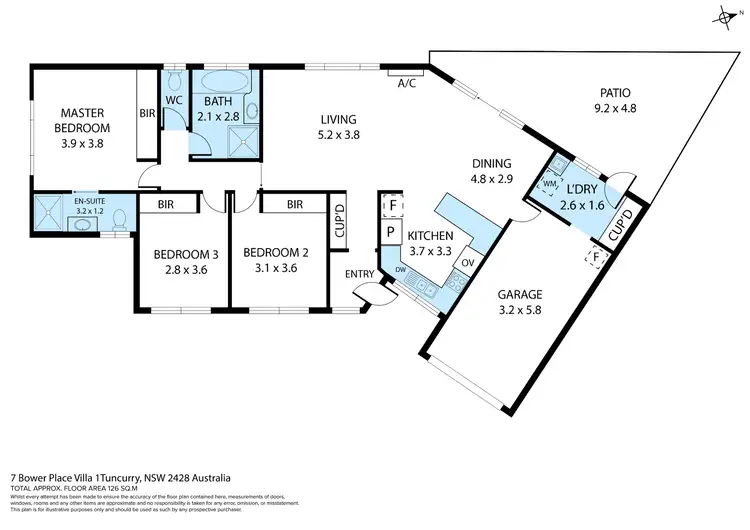 Floorplan of Homely villa listing, 1/7 Bower Place, Tuncurry NSW 2428