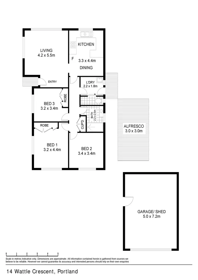 Floorplan of Homely house listing, 14 Wattle Crescent, Portland VIC 3305