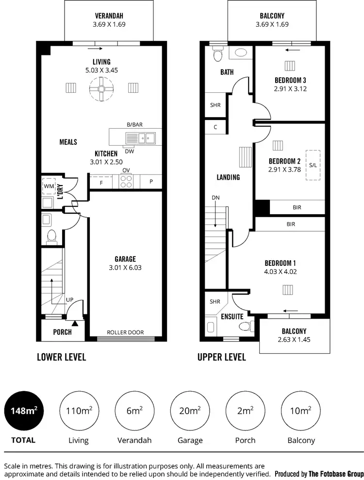 Floorplan of Homely townhouse listing, 14/8 Fourth Avenue, Mawson Lakes SA 5095