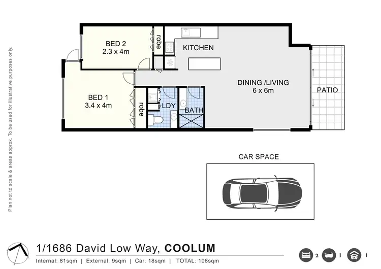 Floorplan of Homely unit listing, 1/1686-1688 David Low Way, Coolum Beach QLD 4573