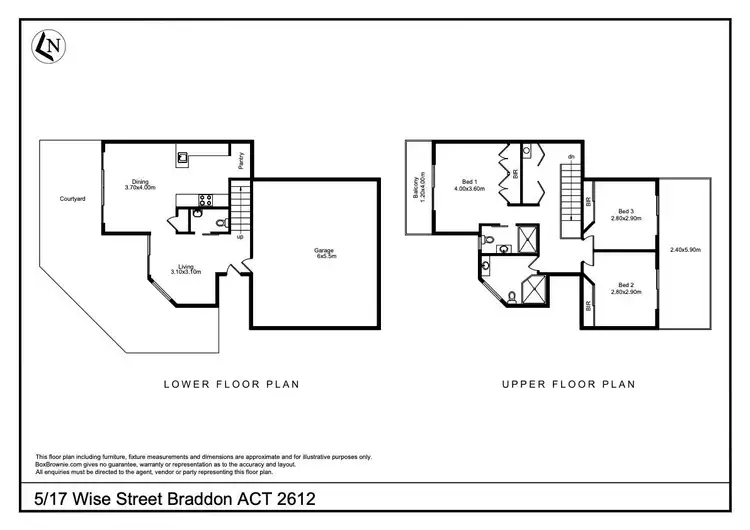 Floorplan of Homely townhouse listing, 5/17 Wise Street, Braddon ACT 2612