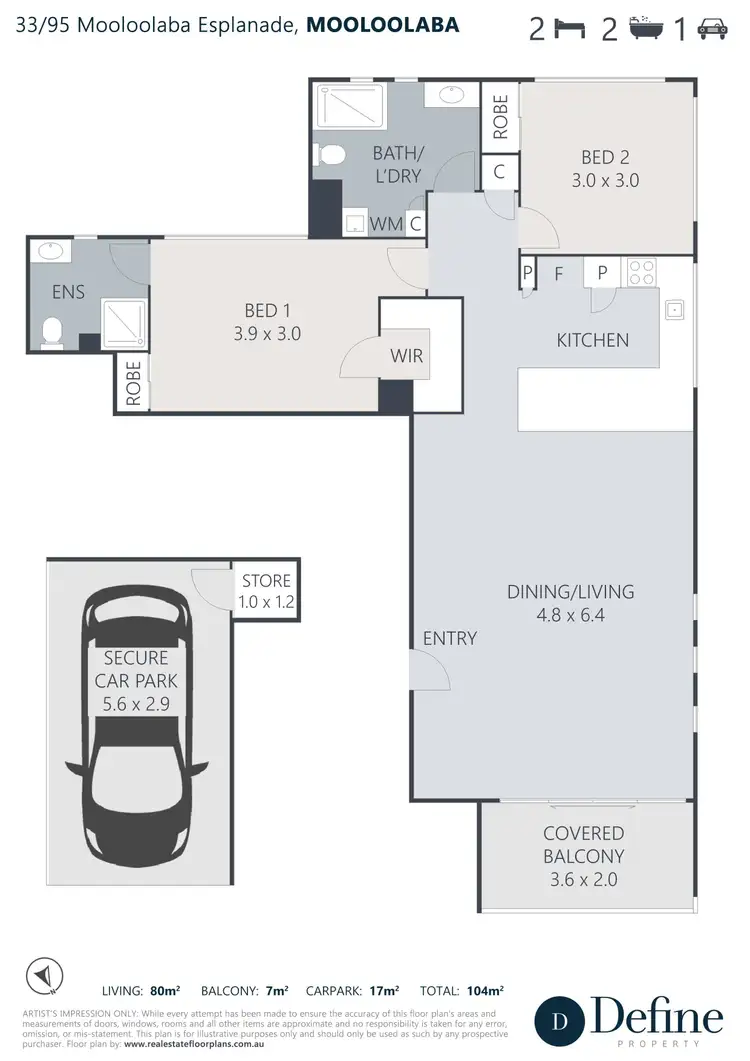 Floorplan of Homely apartment listing, 33/95 Mooloolaba Esplanade, Mooloolaba QLD 4557