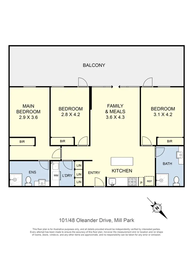 Floorplan of Homely apartment listing, 101/48 Oleander Drive, Mill Park VIC 3082