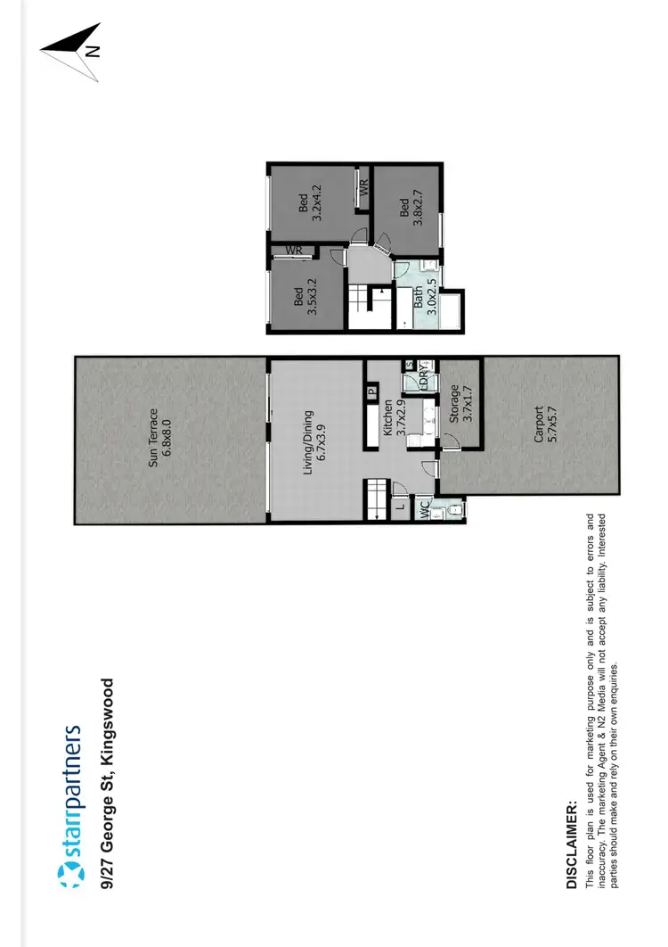 Floorplan of Homely townhouse listing, 9/27 George Street, Kingswood NSW 2747