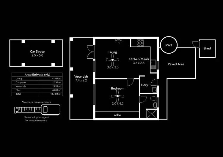 Floorplan of Homely unit listing, 3/8 MacPherson Street, Hove SA 5048