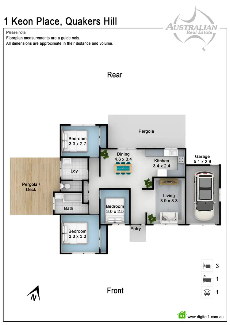 Floorplan of Homely house listing, 1 Keon Place, Quakers Hill NSW 2763