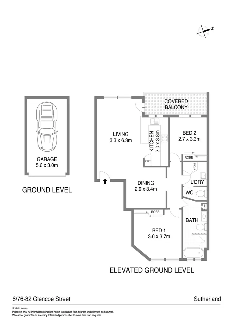 Floorplan of Homely apartment listing, 6/76-82 Glencoe Street, Sutherland NSW 2232