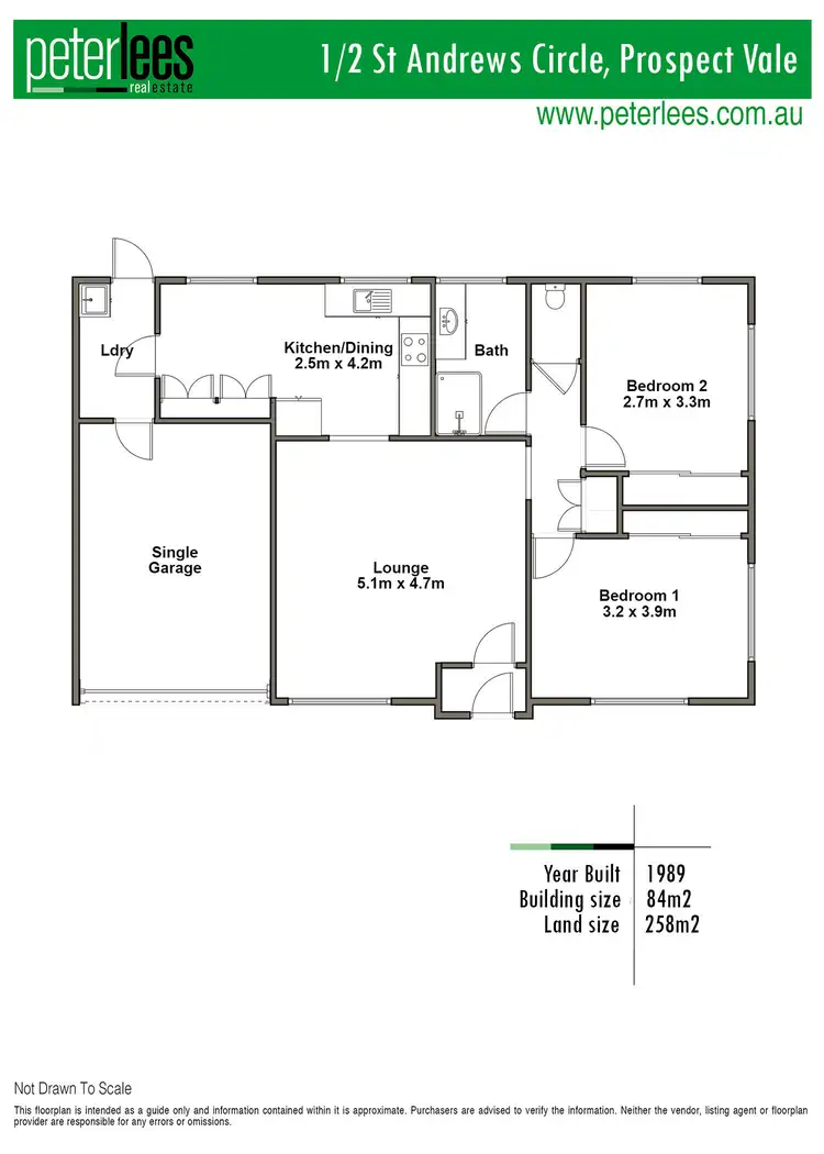 Floorplan of Homely unit listing, 1/2 St Andrews Circle, Prospect Vale TAS 7250