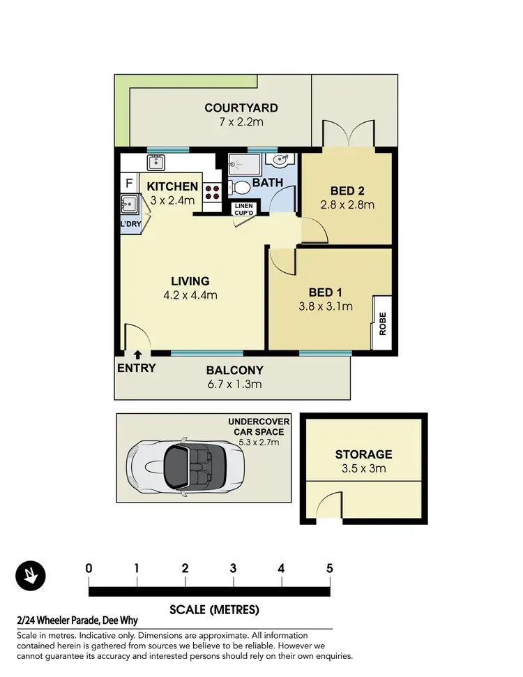 Floorplan of Homely apartment listing, 2/24 Wheeler Parade, Dee Why NSW 2099