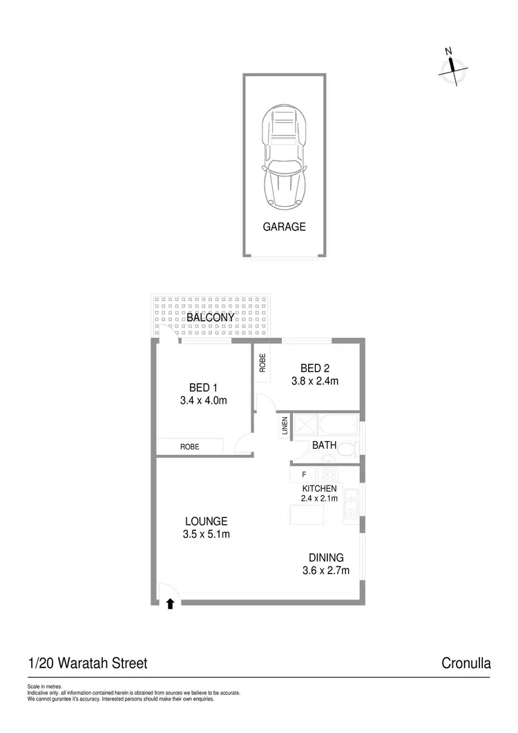 Floorplan of Homely apartment listing, 1/20 Waratah Street, Cronulla NSW 2230