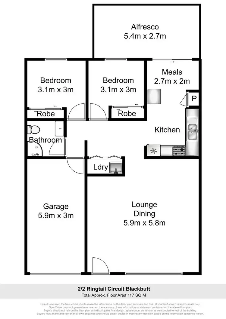 Floorplan of Homely villa listing, 2/2 Ringtail Circuit, Blackbutt NSW 2529