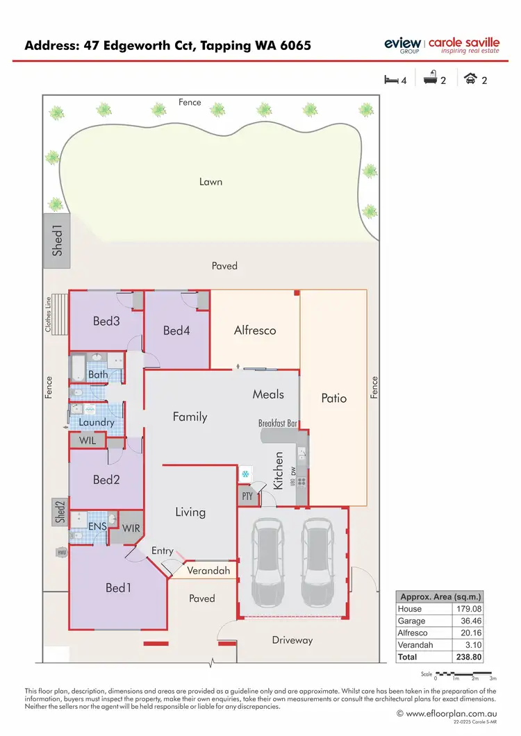 Floorplan of Homely house listing, 47 Edgeworth Circuit, Tapping WA 6065