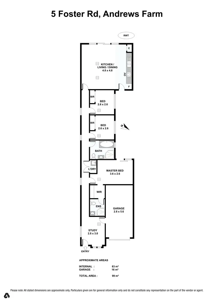 Floorplan of Homely house listing, 5 Foster Road, Andrews Farm SA 5114