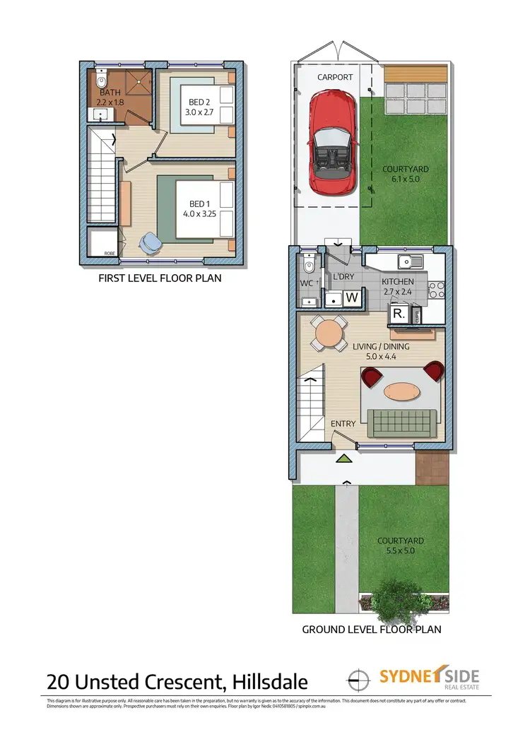 Floorplan of Homely townhouse listing, 20 Unsted Crescent, Hillsdale NSW 2036
